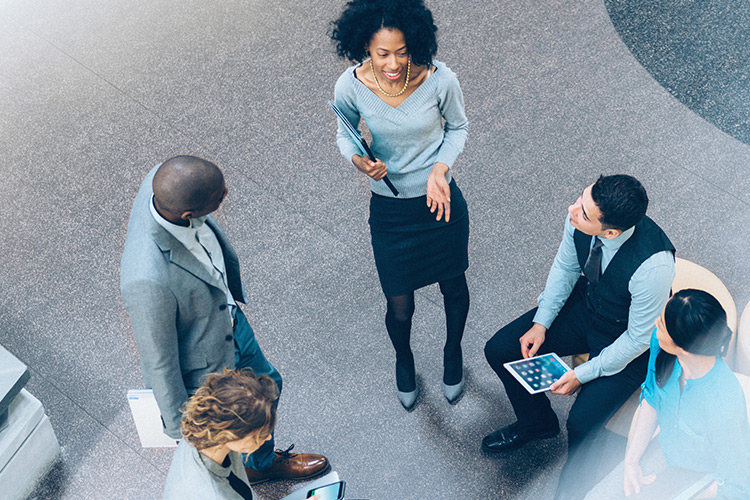 Aerial View of People in an Office